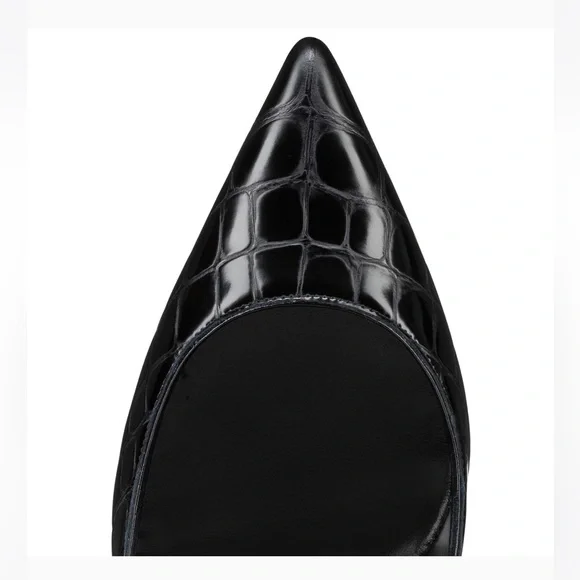 Christian Louboutin Kate 100 mm Red Bottom Pumps Alligator Calf Leather Size 36